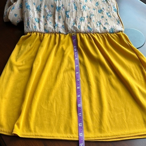 Altar’d State maxi baby doll dress strapless size sm autumn gold ditsy print - Picture 14 of 14